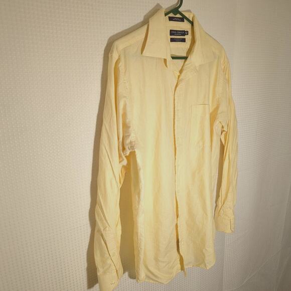 Daniel Cremieux 16.5 35 Dress Shirt Men Yellow Stripe Classic Fit Cotton - Picture 2 of 5
